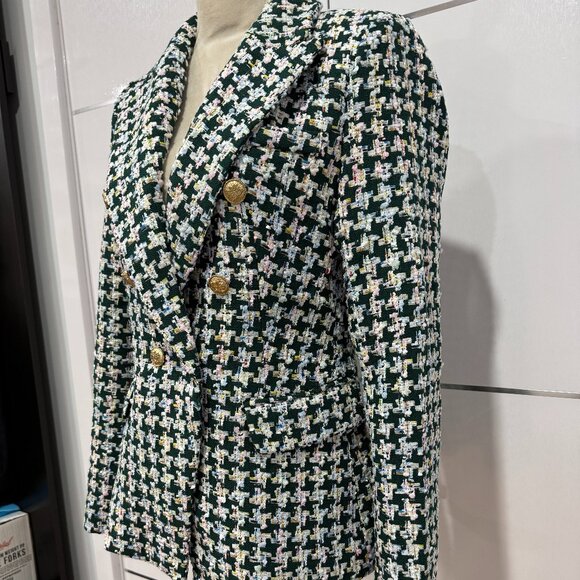 New Attentif Paris Golden Button Knitted Double Breasted Blazer, Size 38/M - Picture 9 of 17